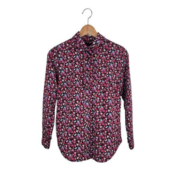 J. Crew Liberty Floral Ruffle Button Up Shirt - Picture 1 of 7